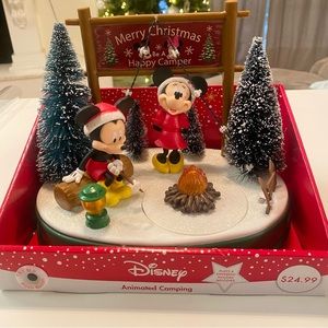 Musical Light Up Mickey and Minnie Camping Christmas Table Top Decoration